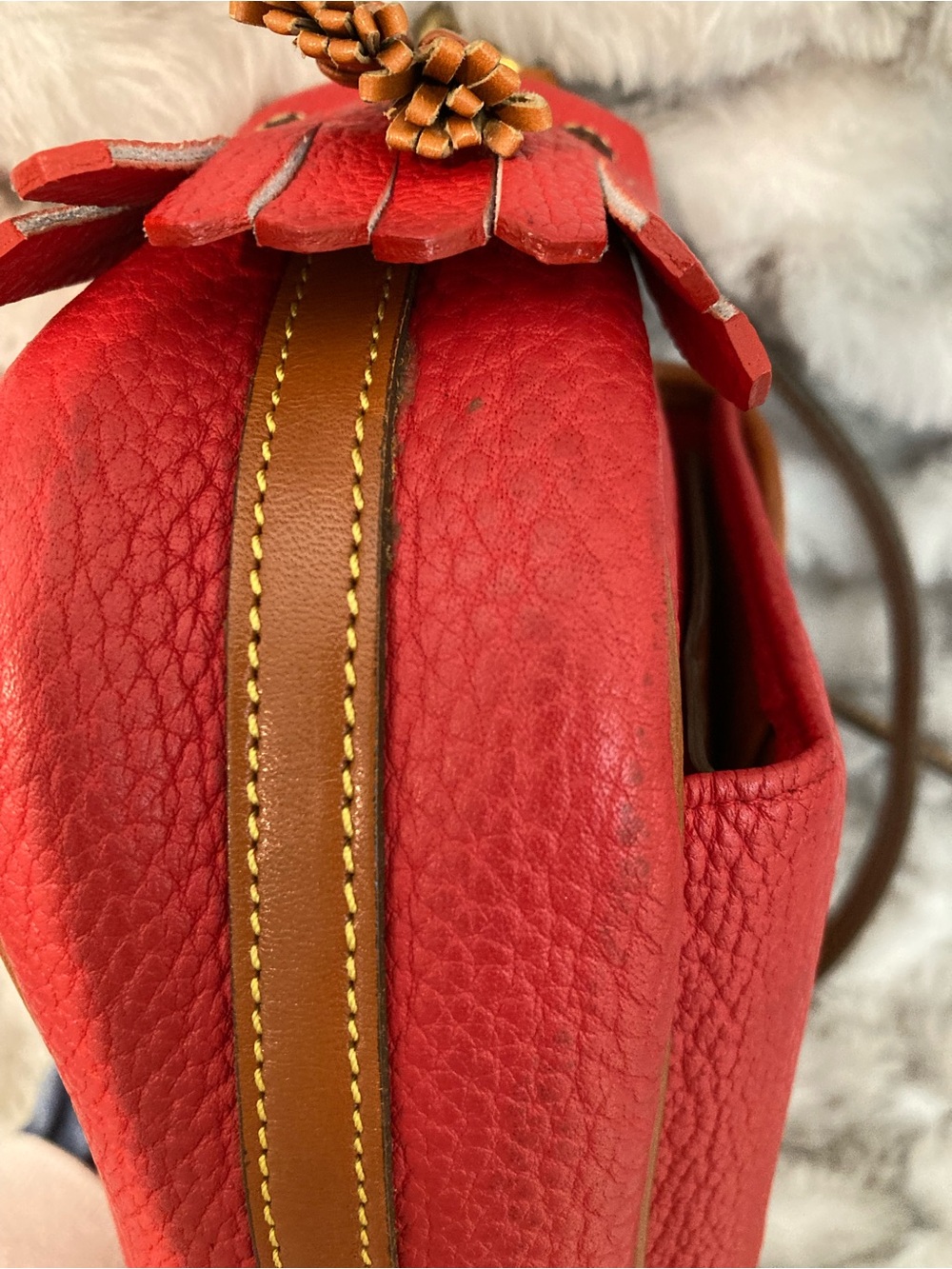 Dooney & Bourke Vintage Red Kilty Bag - Picture 4 of 10